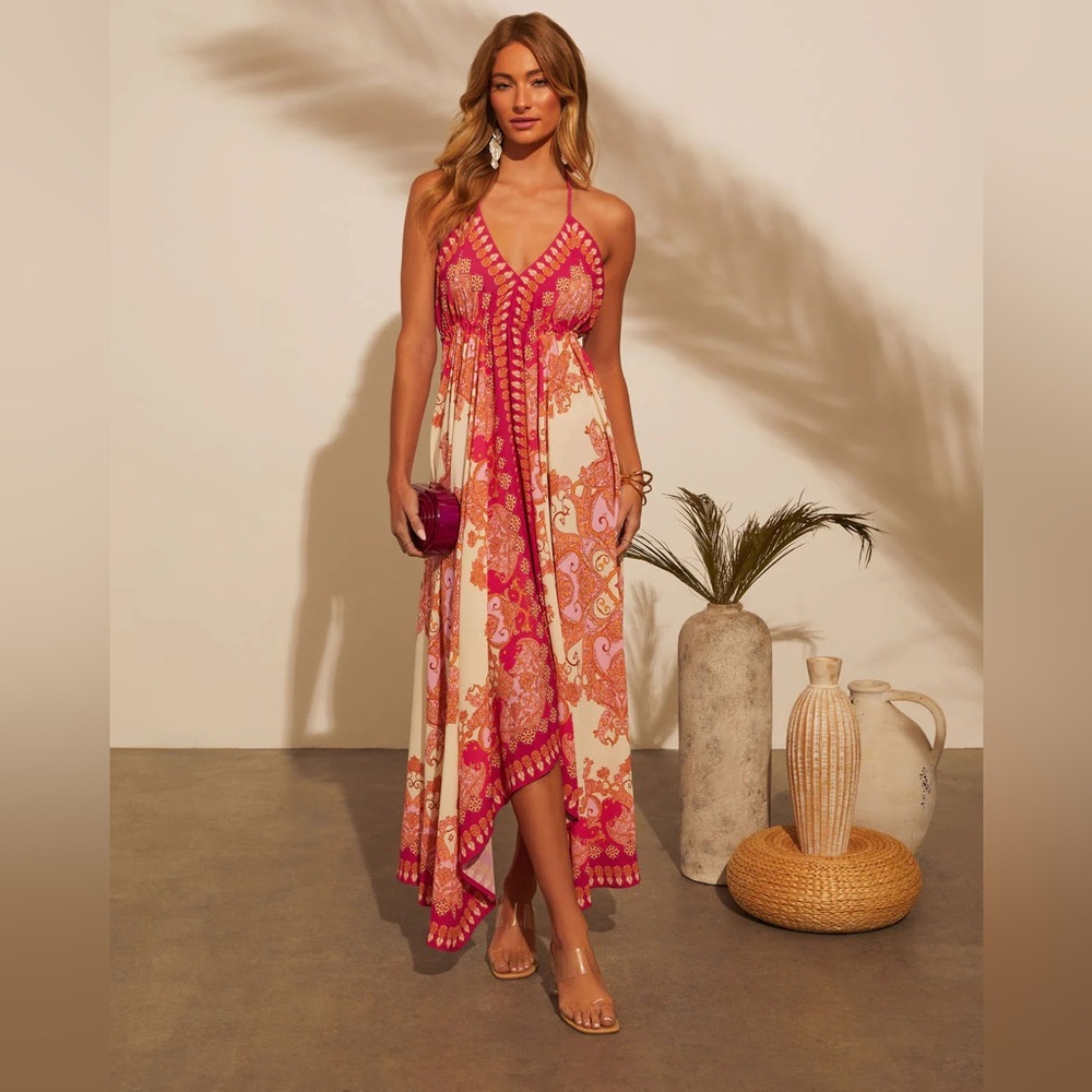 VICI Vineyard Border Print Maxi Dress